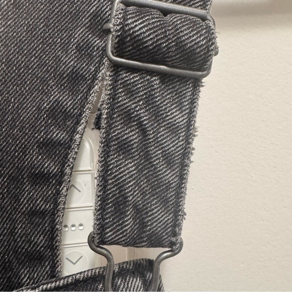 Old Navy Black Slouchy Straight Ankle Jean Overalls Size 14 Petite - Picture 8 of 15